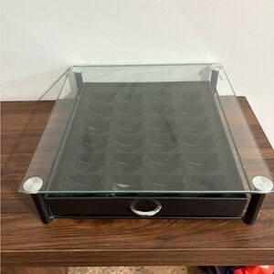 Nespresso Glass Stand with Drawer for Pods